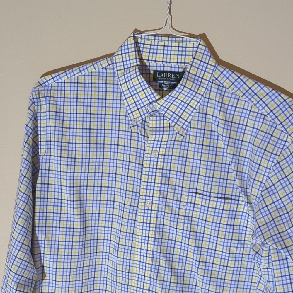 Lauren Ralph Lauren Blue and White Plaid Shirt - Picture 3 of 8